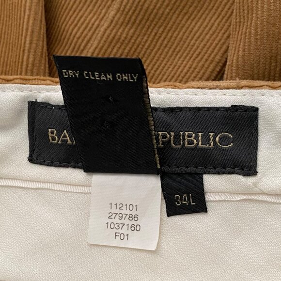 Banana Republic Womens Corduroy Pants 34 L Tan Academia Preppy Made in Italy - Picture 6 of 6